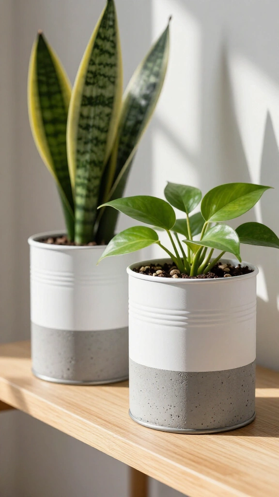 Concrete-Dipped Minimalist Pots