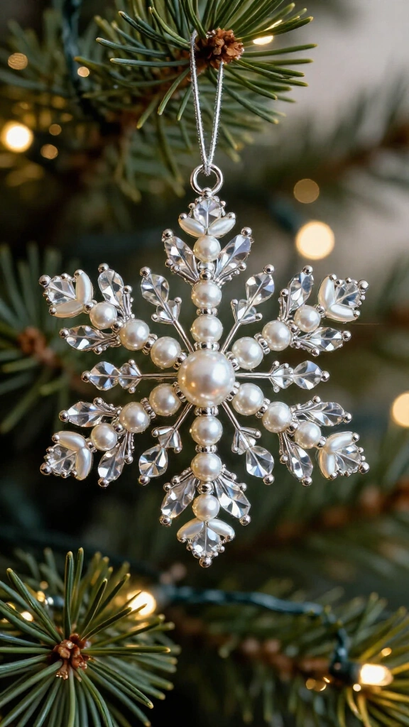 Dimensional Beaded Snowflake Ornaments