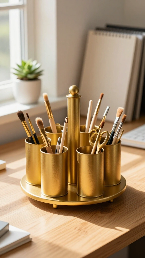 Gilded Office Storage Carousel