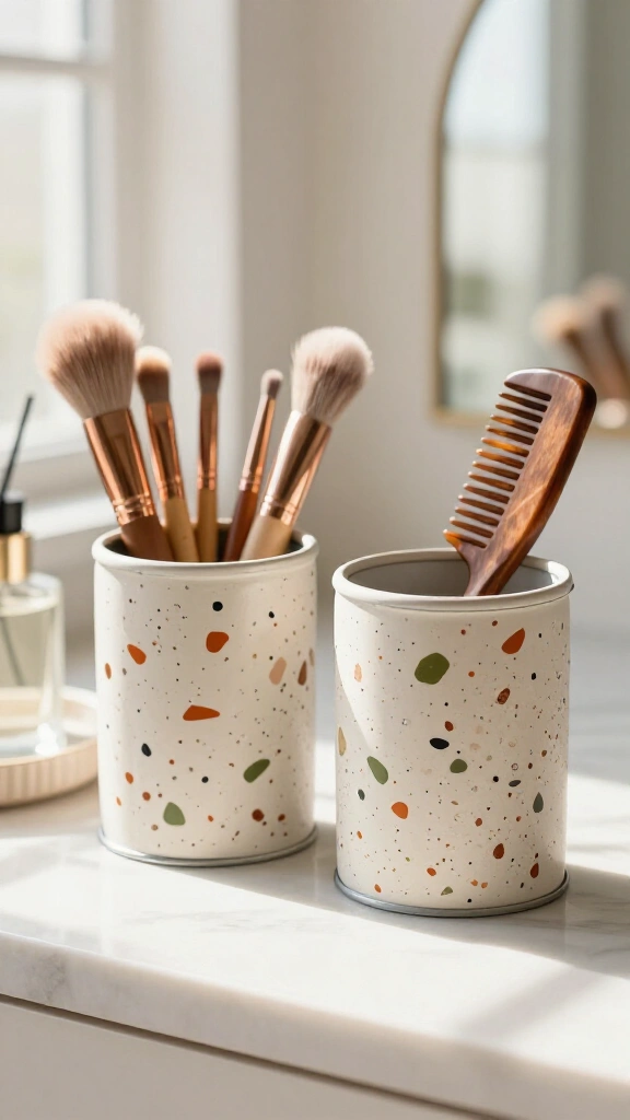 Terrazzo-Style Brush Holders
