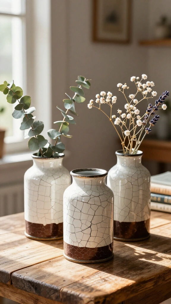 Antique Crackle-Glaze Vases