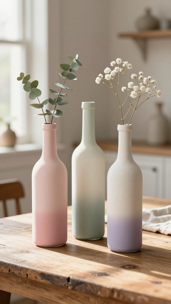 Matte Chalk-Painted Ombre Vases