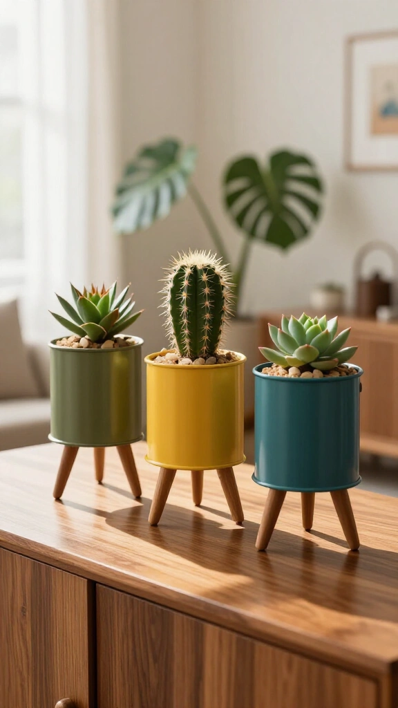 Mid-Century Modern Hairpin Planters
