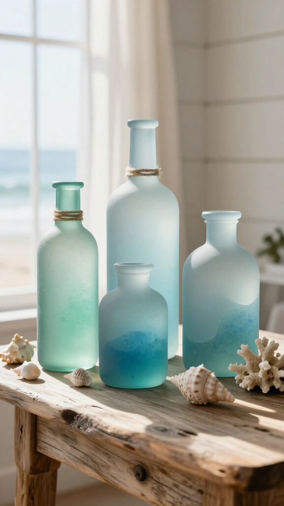 Faux Sea Glass Decorative Bottles
