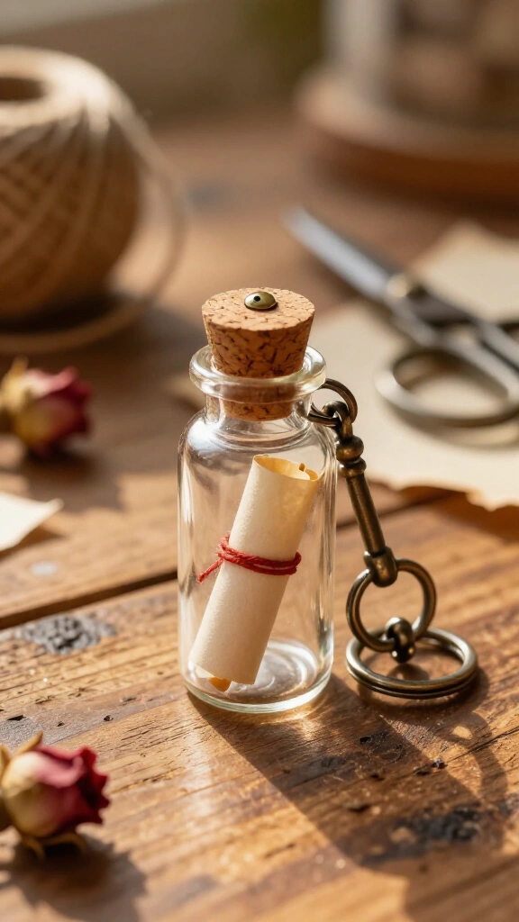 DIY Tiny Message in a Bottle Keychain
