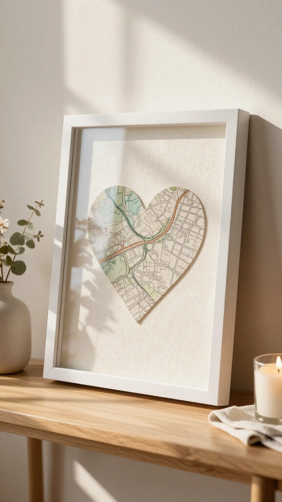 Framed "Where We First Met" Map Art