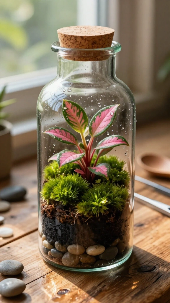 Self-Contained Bottle Terrarium