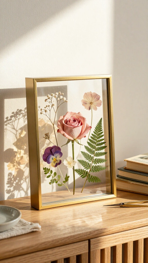 Pressed Flower Glass Shadow Box