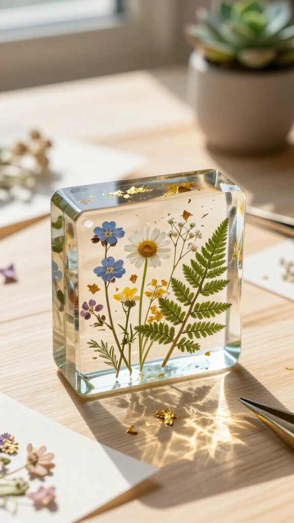Botanical Resin Letter Paperweight