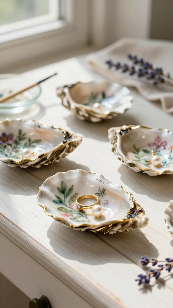 Decoupage Floral Jewelry Trays
