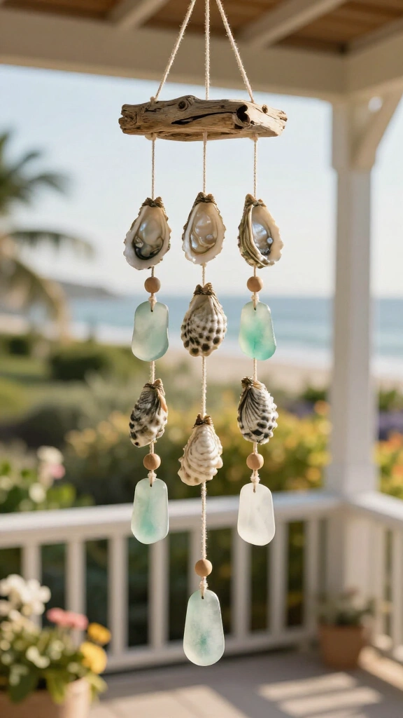 Driftwood and Shell Wind Chimes