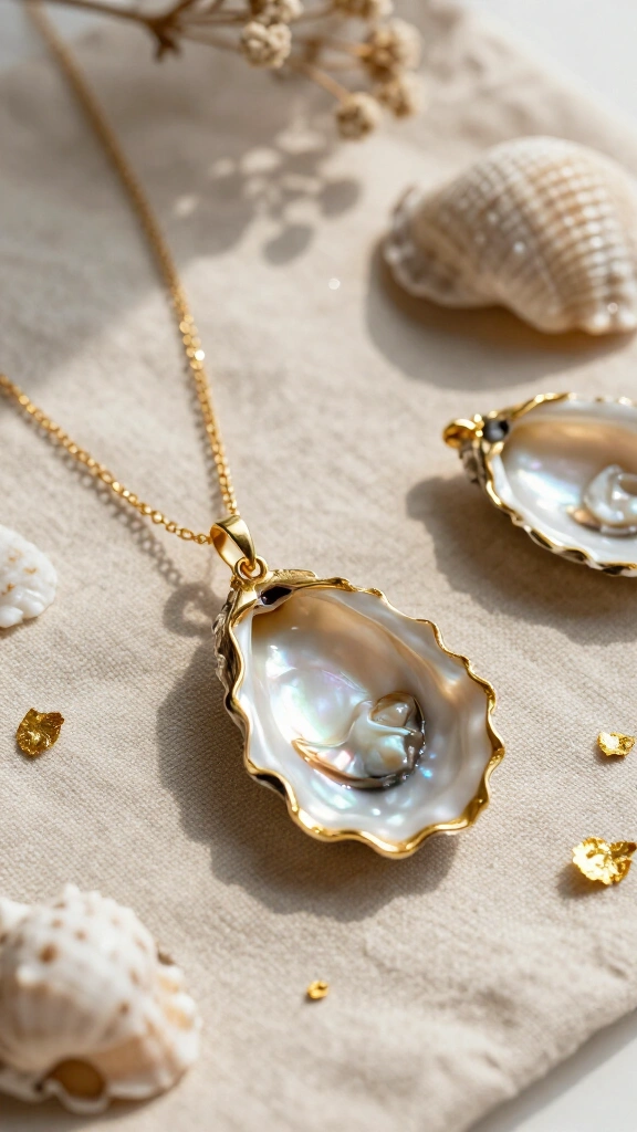Gilded Shell Pendant Necklaces