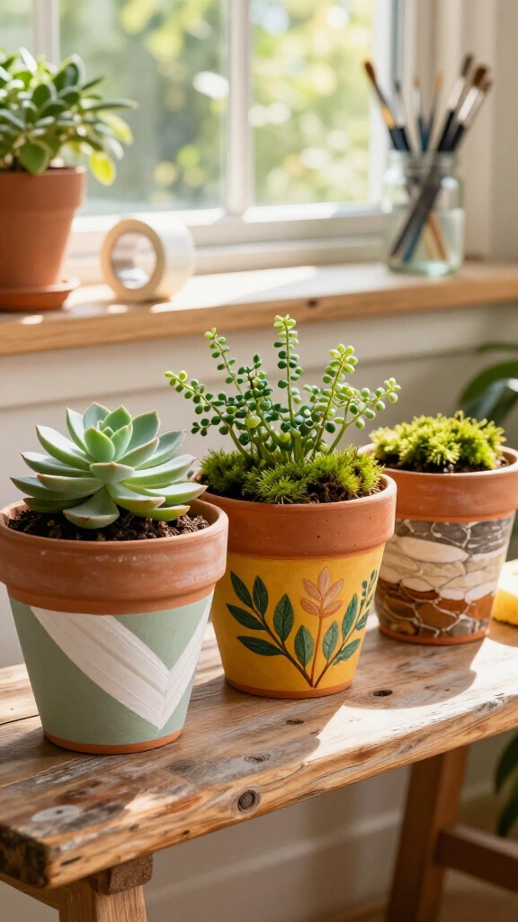 Painted Terracotta Flower Pots