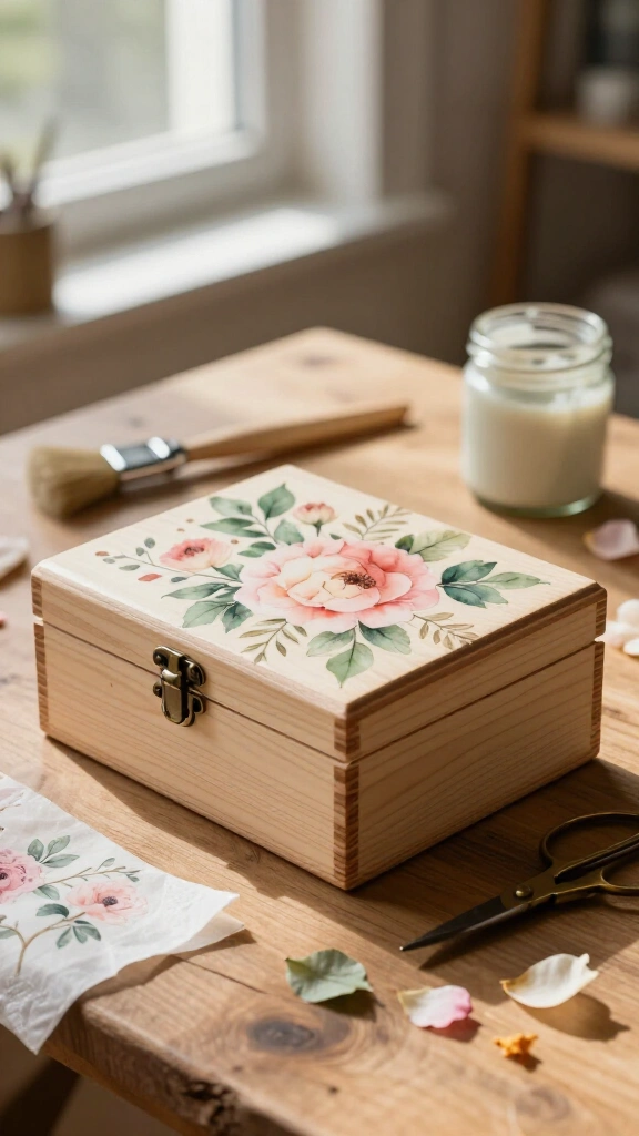 Decoupage Wooden Keepsake Boxes