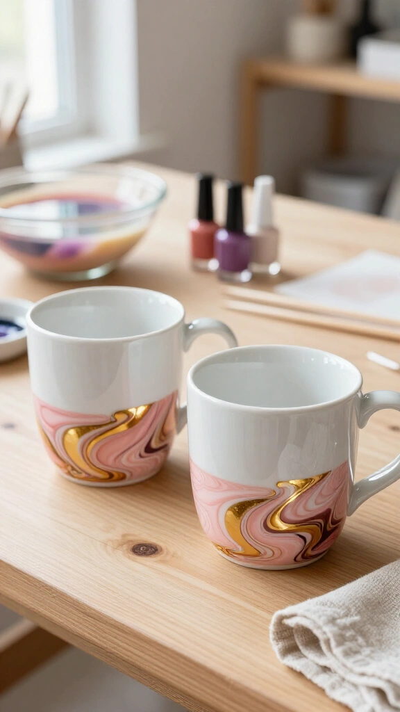 Marbled Ceramic Coffee Mugs
