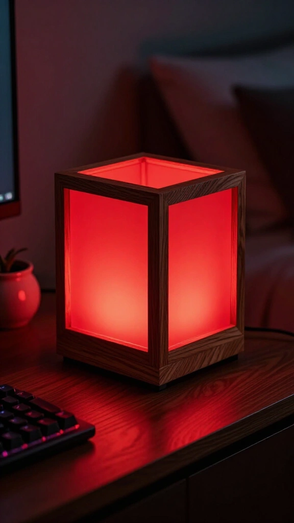 Glowing redstone desk lamp