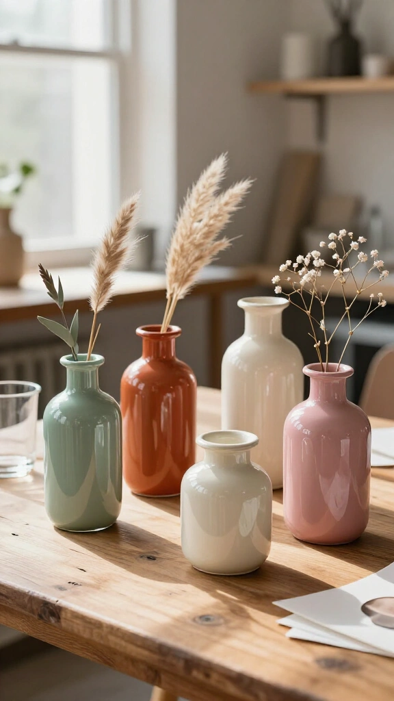 Custom Enamel-Look Glass Vases