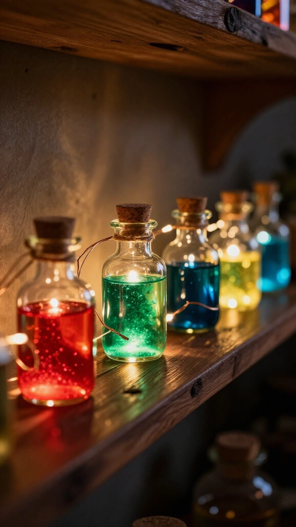 Glowing potion bottle string lights