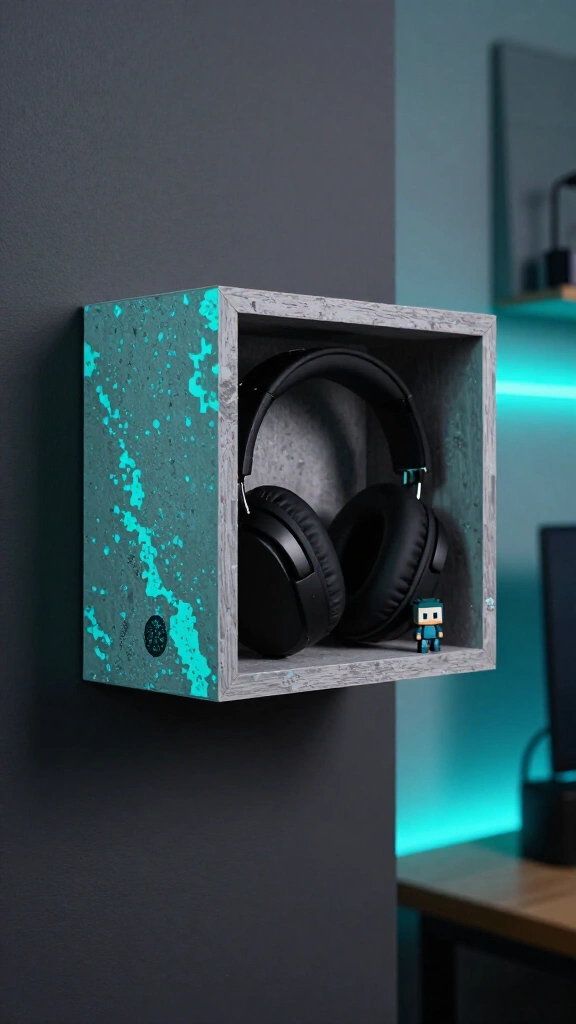DIY diamond ore floating wall shelf