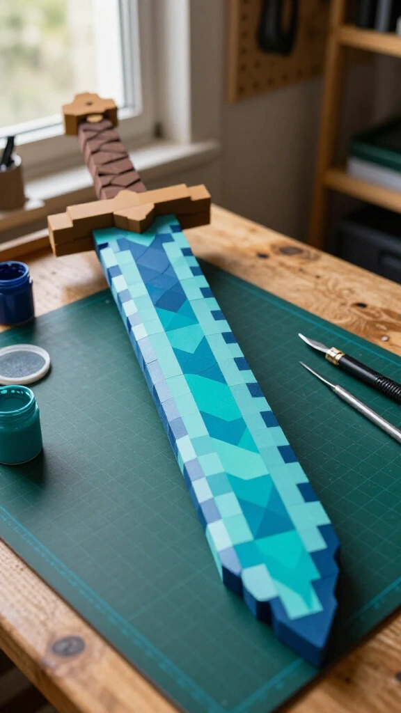 High-density foam diamond sword prop