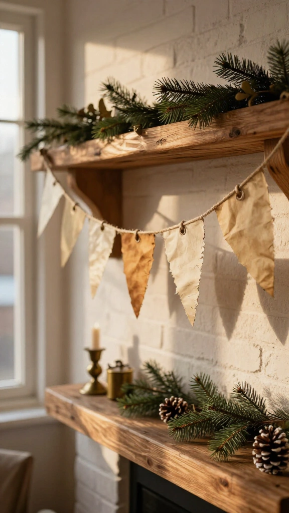 Festive Book Page Bunting Garland
