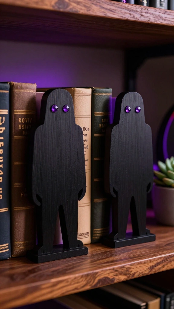 Enderman silhouette bookends