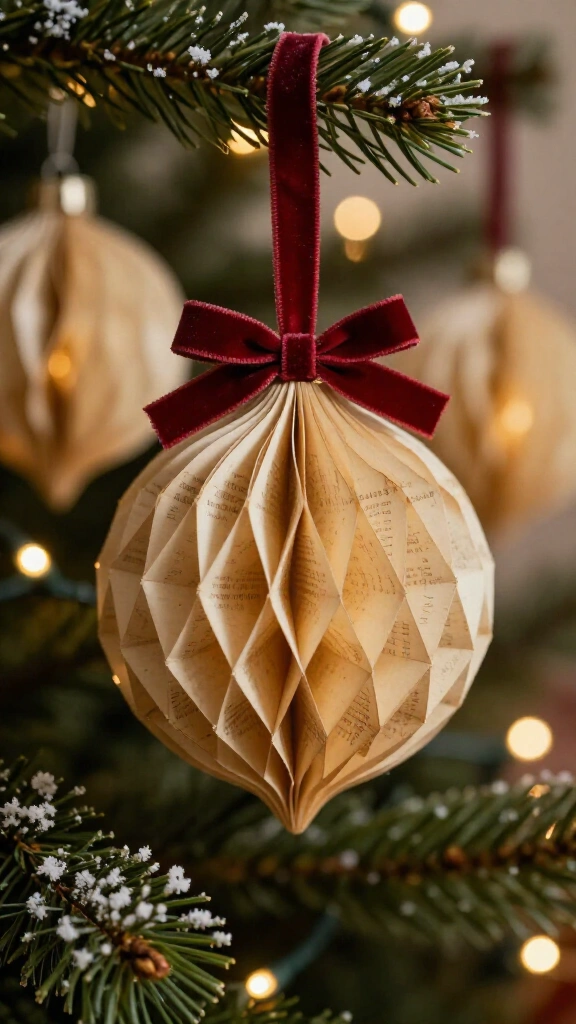 Miniature Folded Book Christmas Ornaments