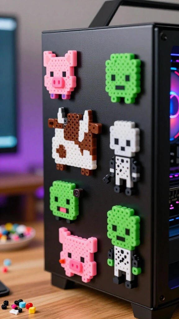 Magnetic Perler mob badges