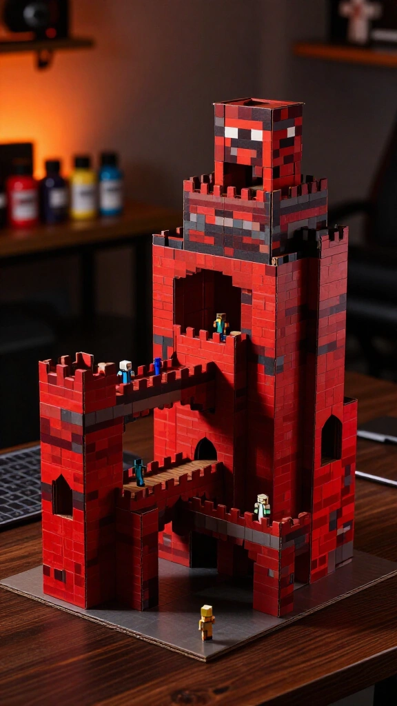 Nether Fortress cardboard diorama