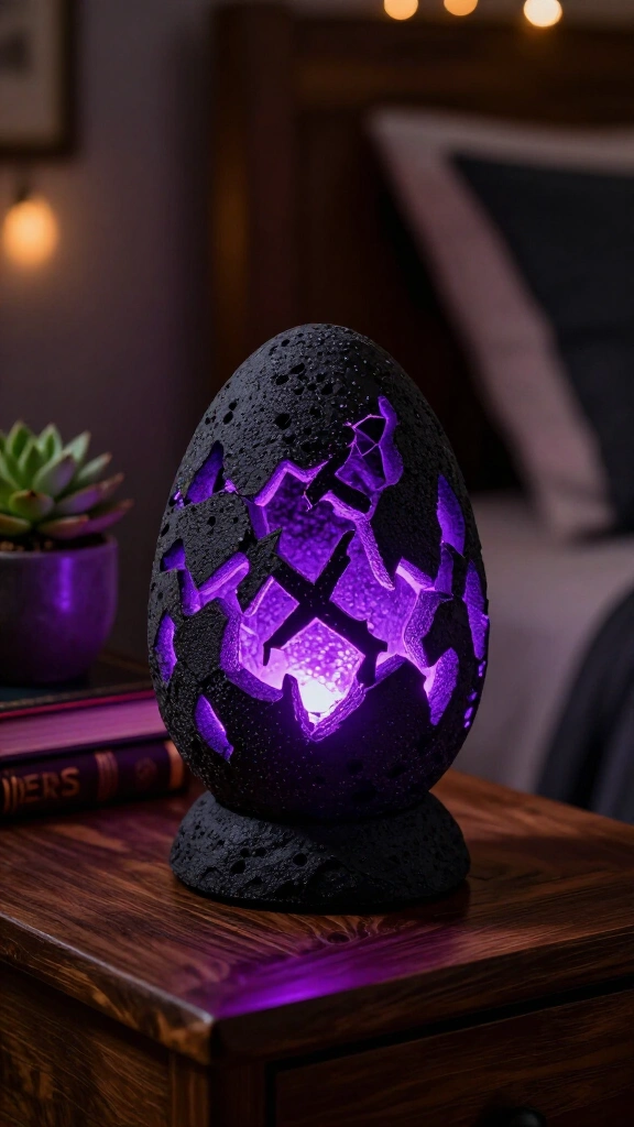 Glowing Ender Dragon egg nightlight
