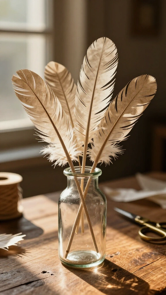 Intricately Cut Paper Feathers