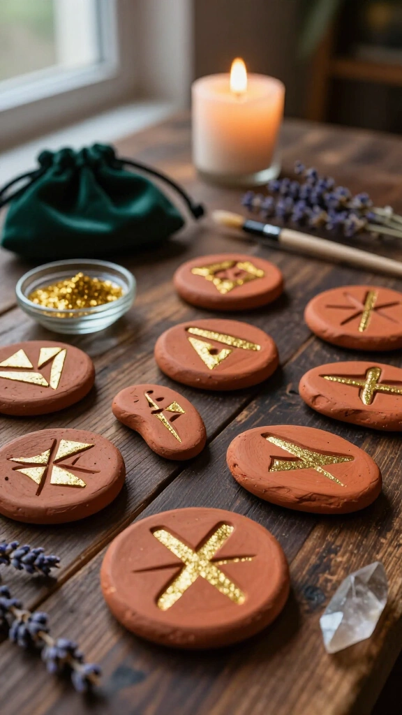 Clay Rune Stones