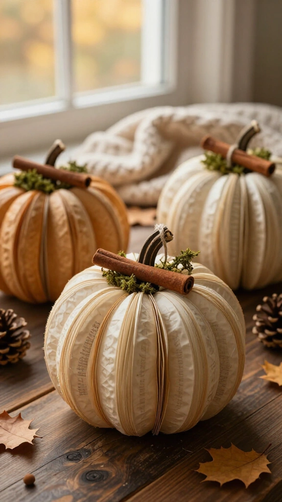 Rustic Folded Book Pumpkins