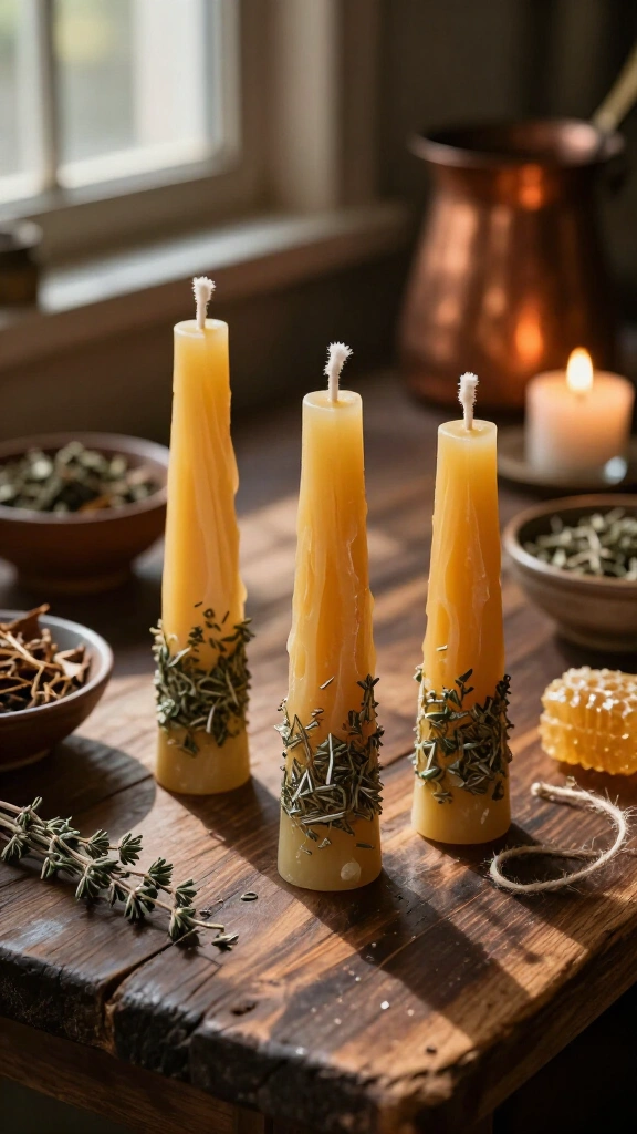 Hand-Dipped Beeswax Spell Candles
