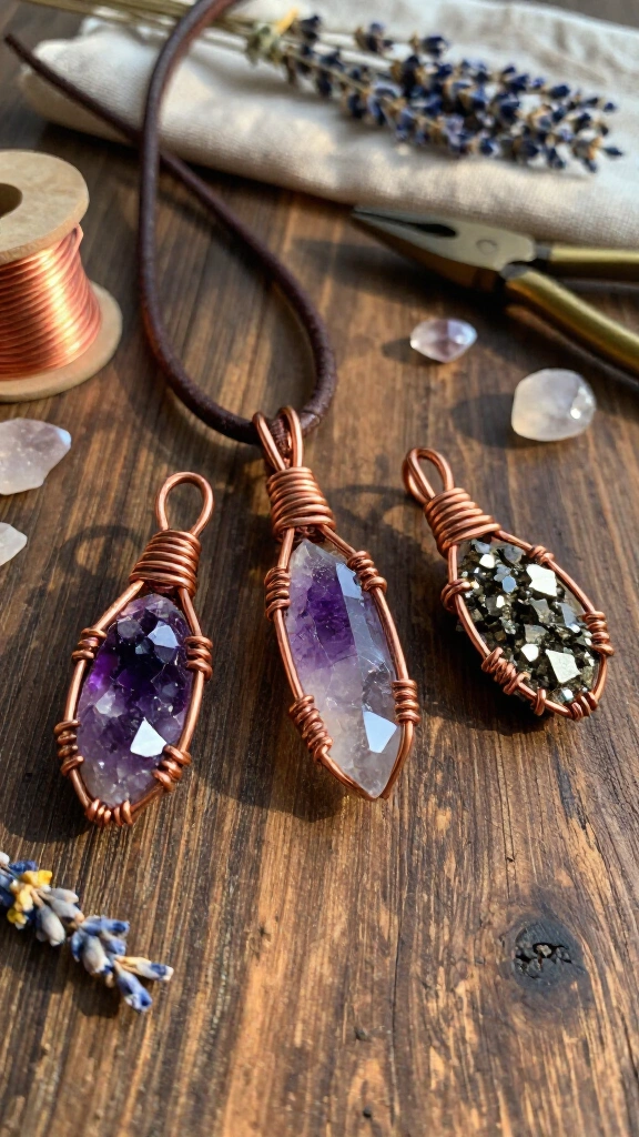 Raw Crystal Wire-Wrapped Talismans