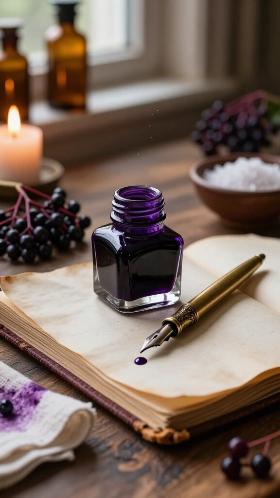 Homemade Elderberry Grimoire Ink