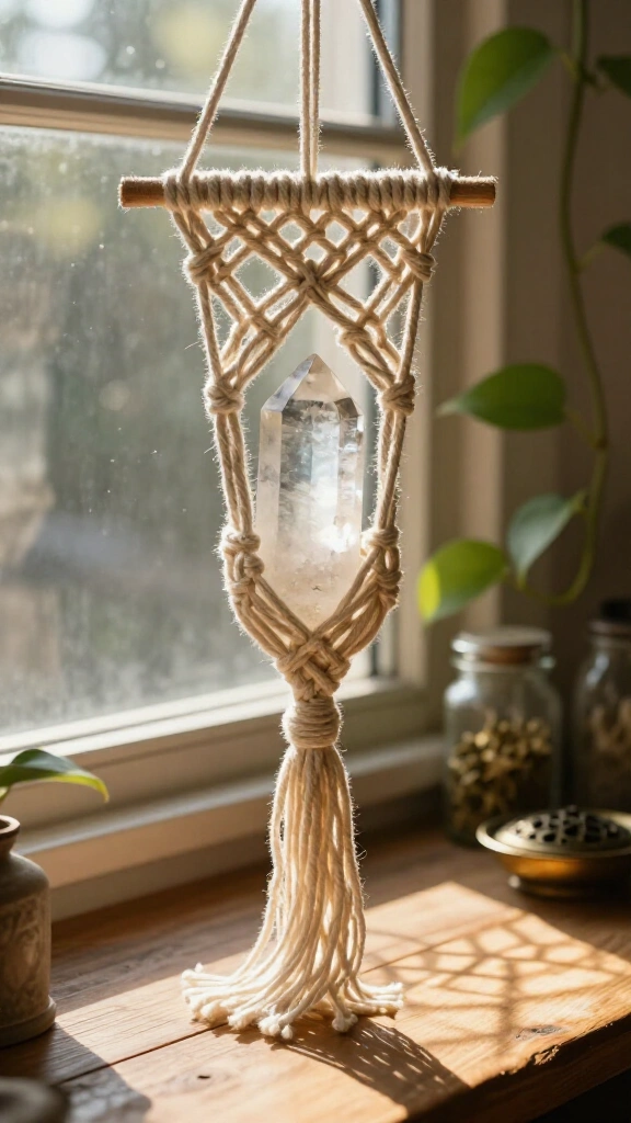Macramé Crystal Sun Hanger