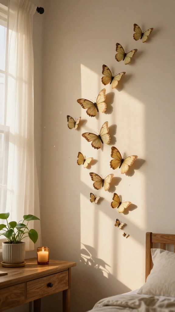3D book page butterfly swarm