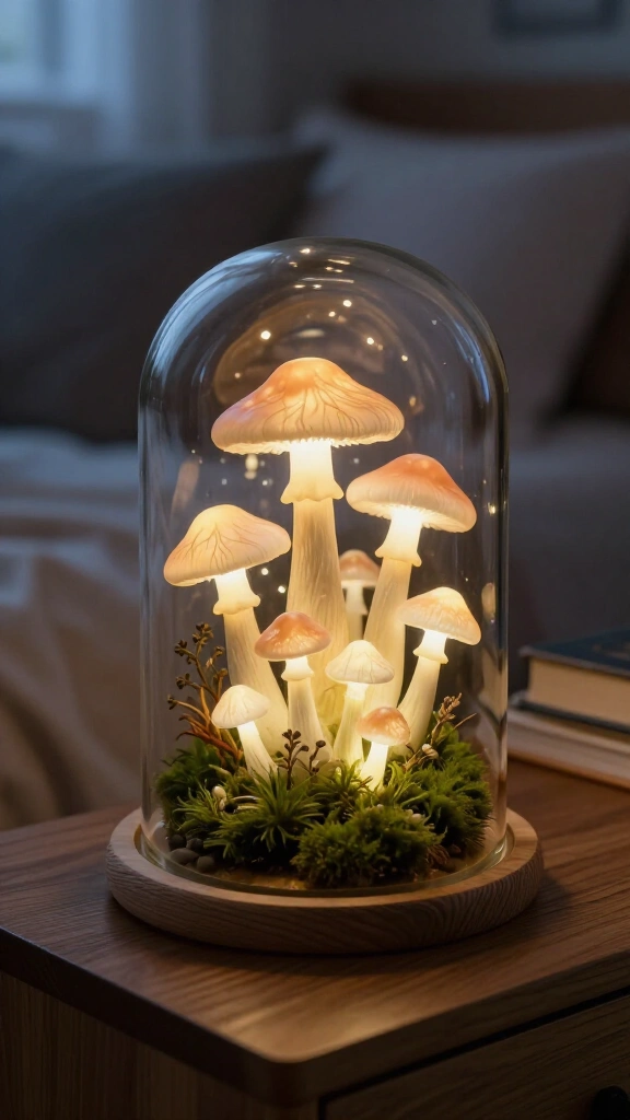 Whimsical LED mushroom forest dome