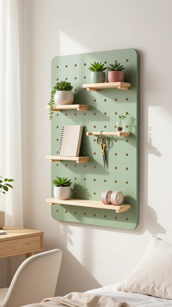 Custom pastel pegboard organizer