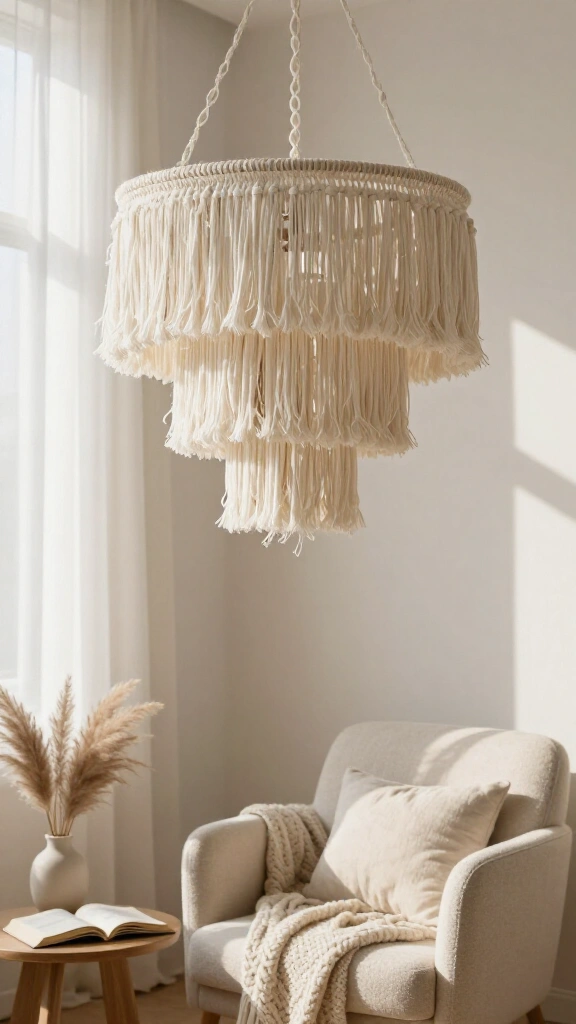 Cascading boho fringe chandelier