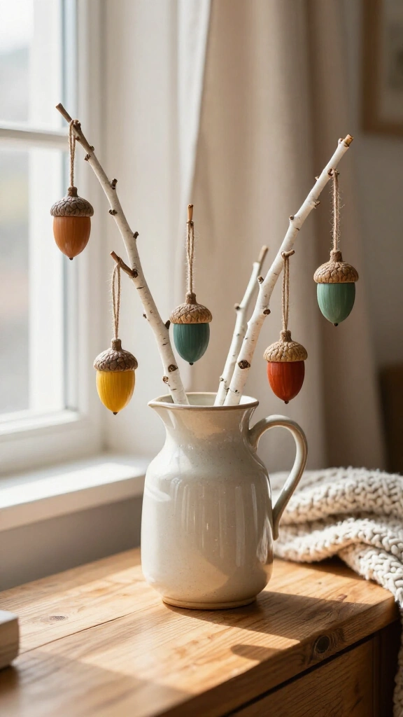 Painted acorn ornaments