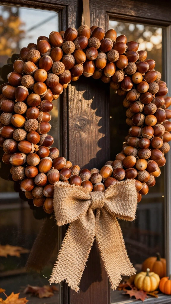 Rustic acorn wreath