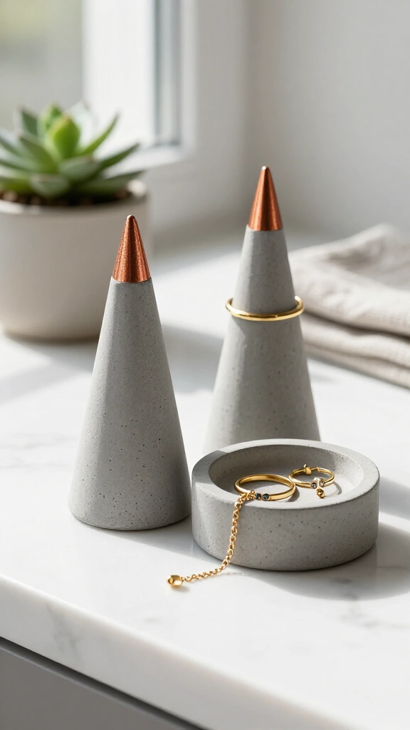 Concrete Ring Cones & Jewelry Dishes