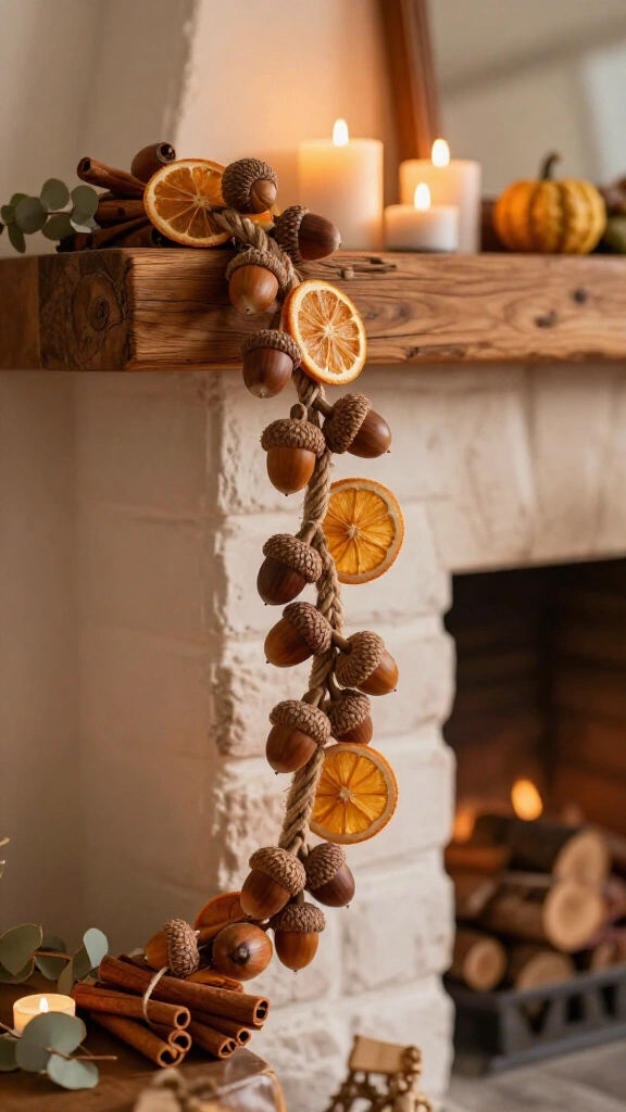 Acorn cap garland
