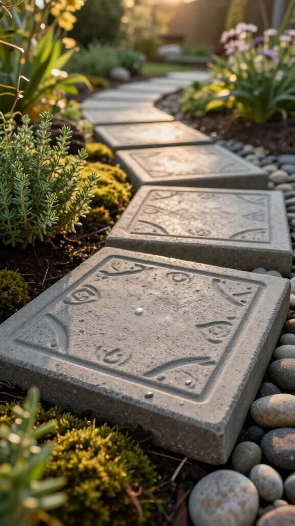 Monogram Cement Garden Pavers