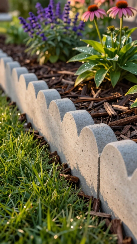 Scalloped Concrete Garden Edging