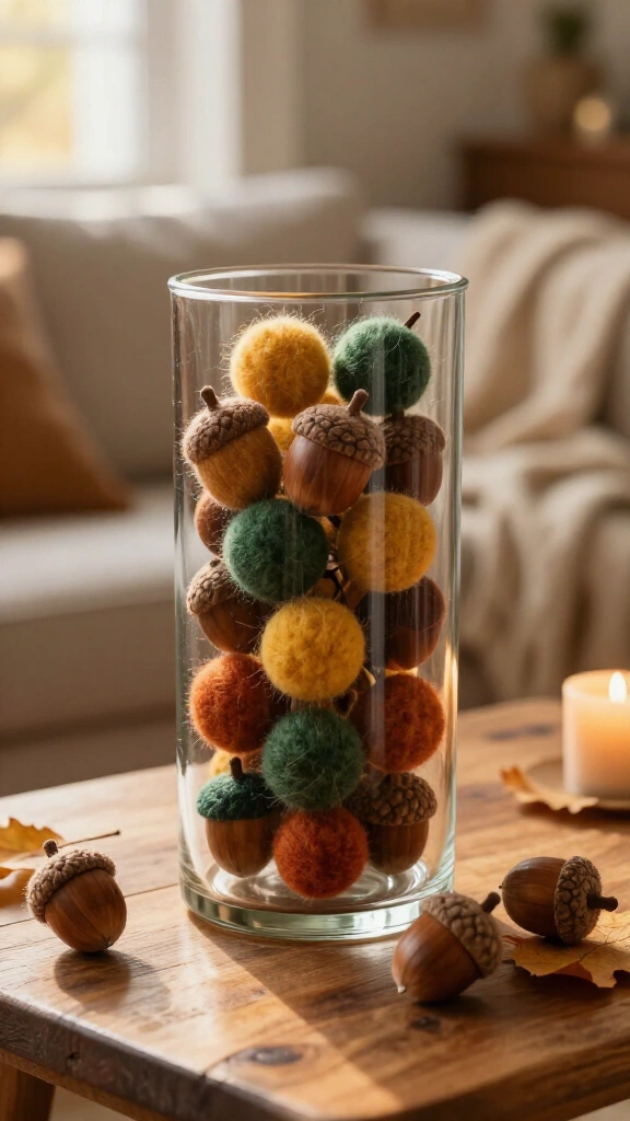 Felt ball acorns