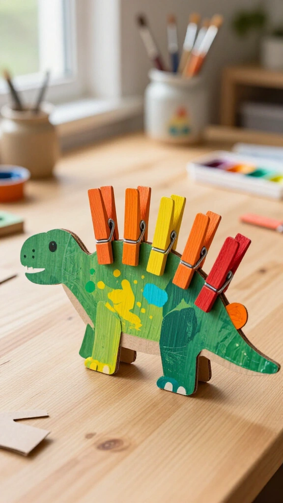 Clothespin Stegosaurus