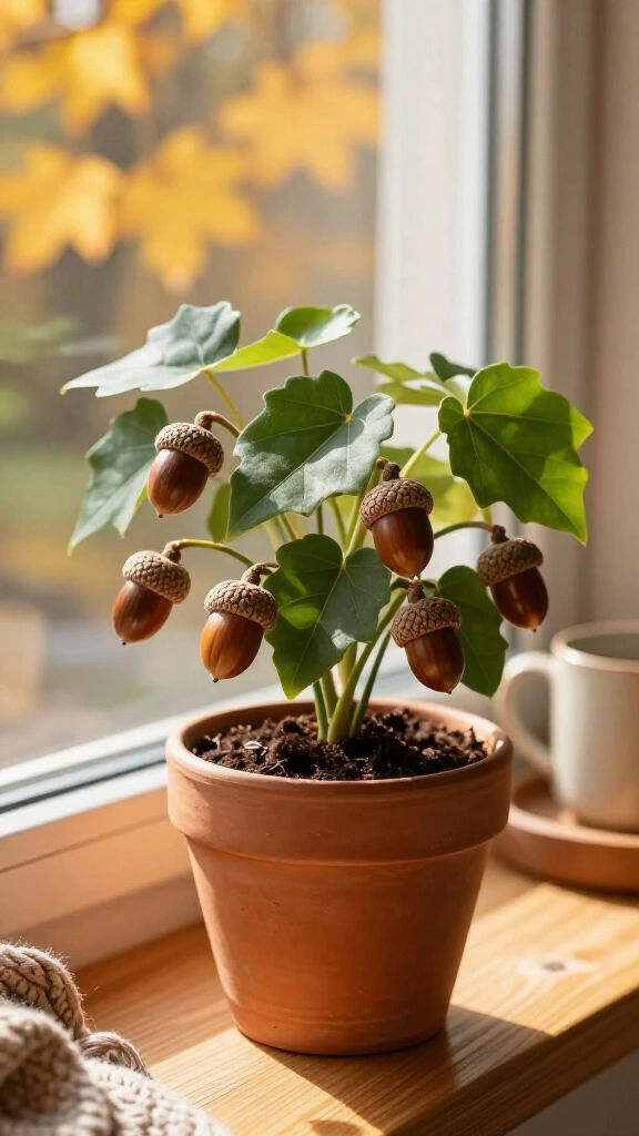 Acorn pot huggers for houseplants